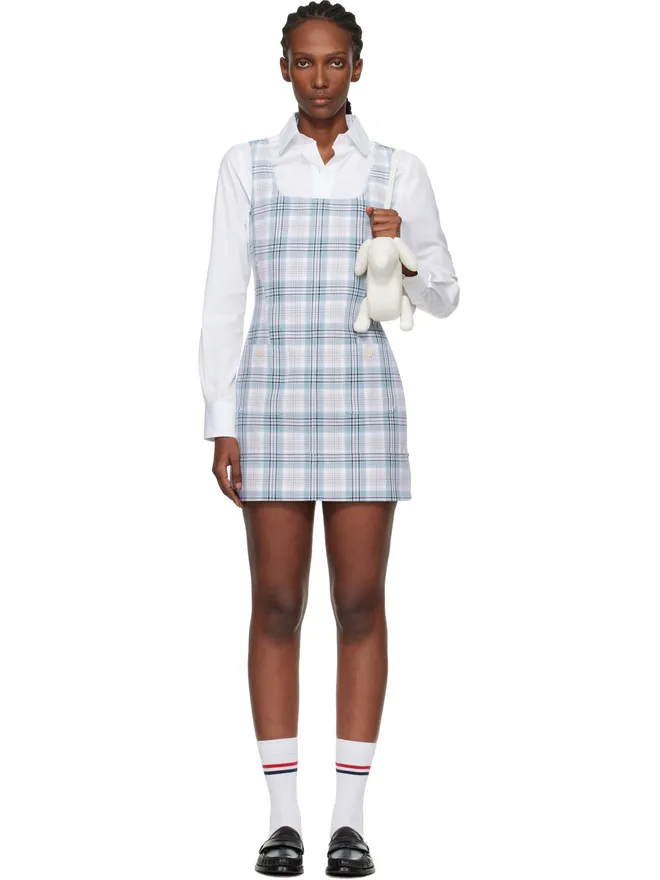 Thom Browne Thom Browne Windowpane Plaid Sack ミニワンピースの商品画像