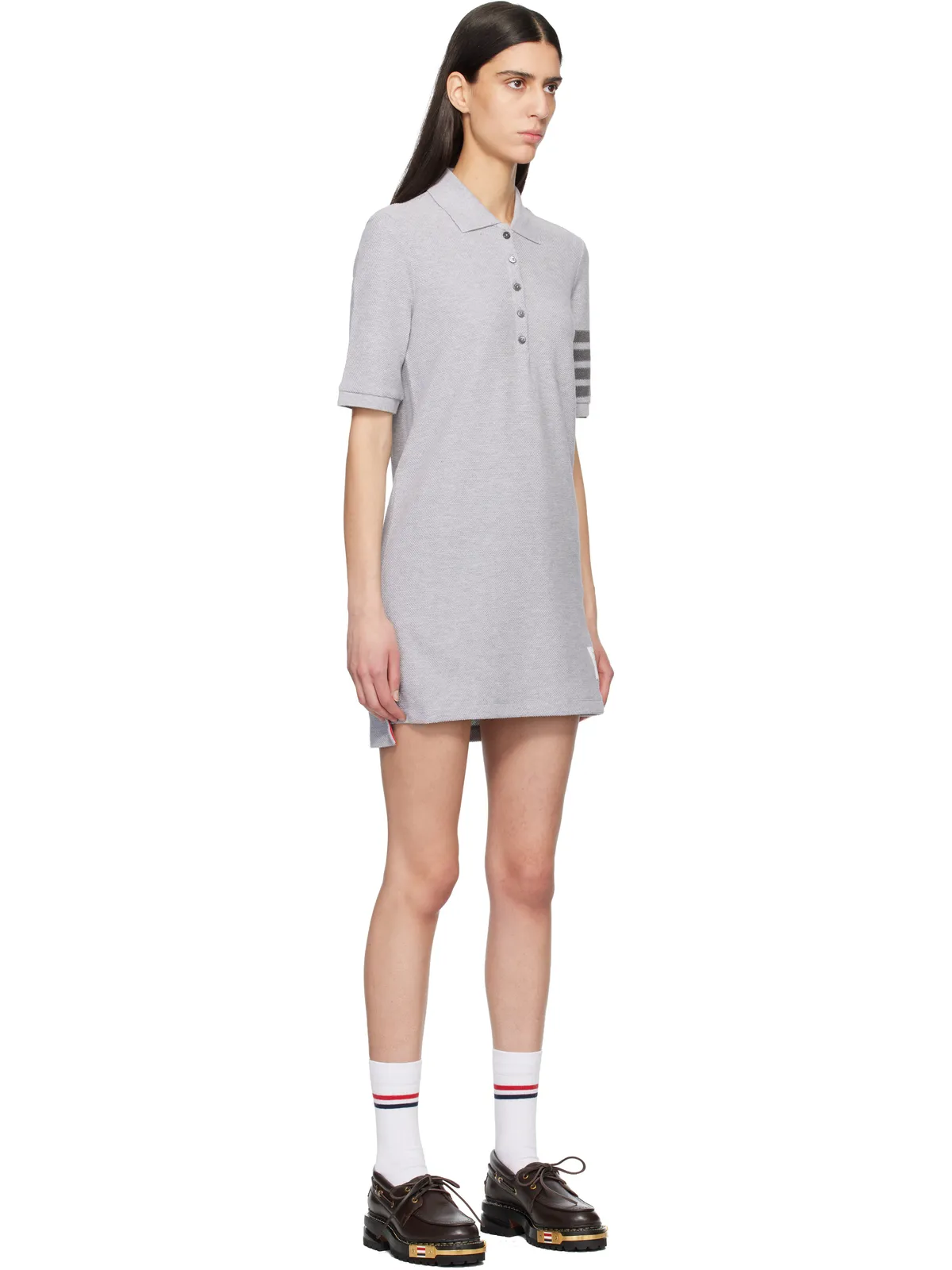 Thom Browne テクスチャード ピケ ミニ ポロシャツワンピース - 画像2