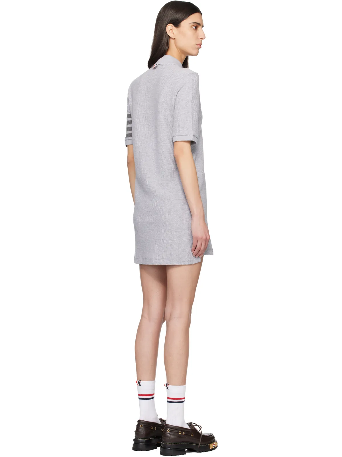 Thom Browne テクスチャード ピケ ミニ ポロシャツワンピース - 画像3