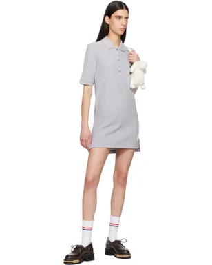 Thom Browne テクスチャード ピケ ミニ ポロシャツワンピース - サムネイル4