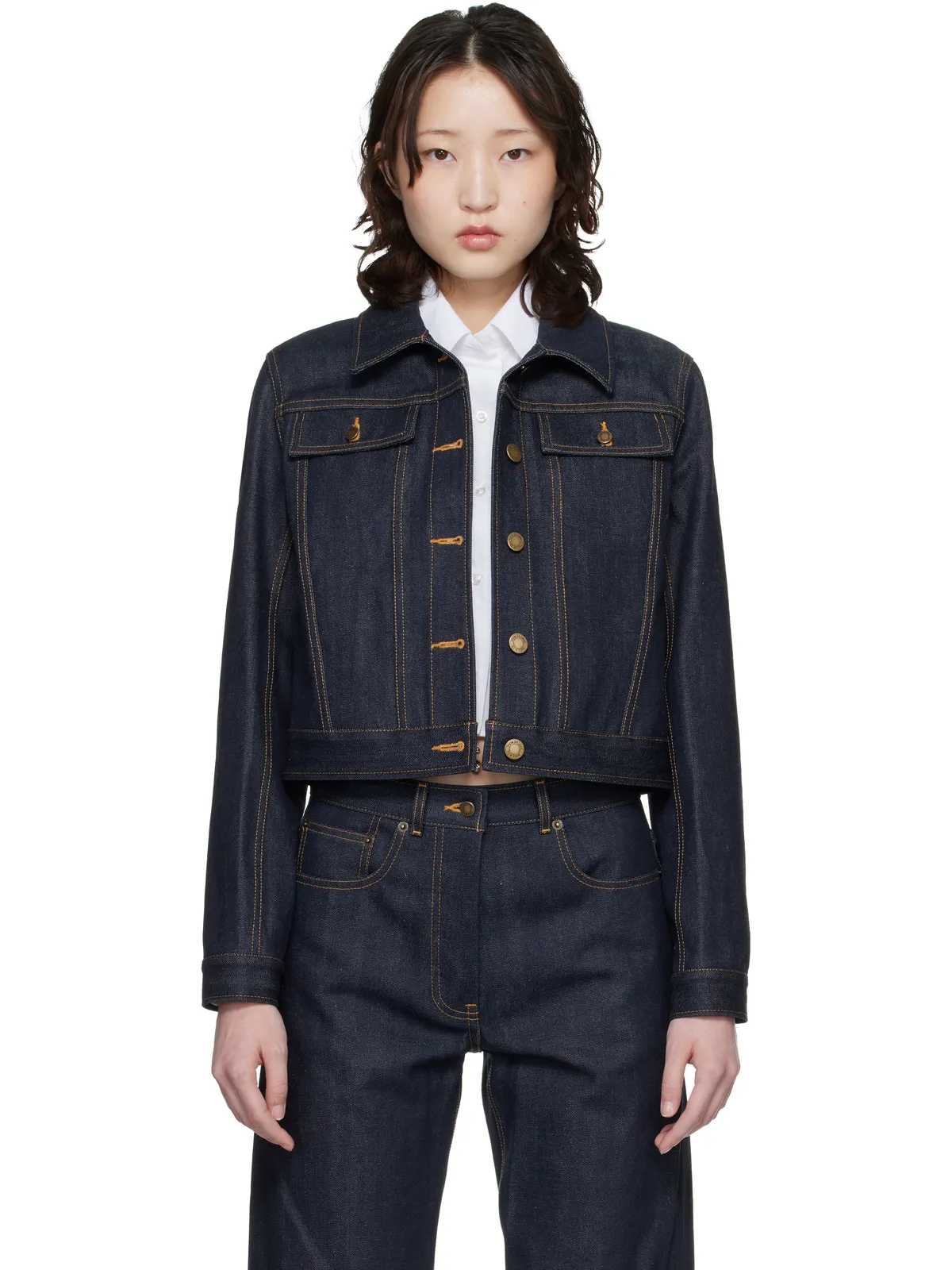 Thom Browne シュランケン セルビッジデニム ジャケット - 画像1