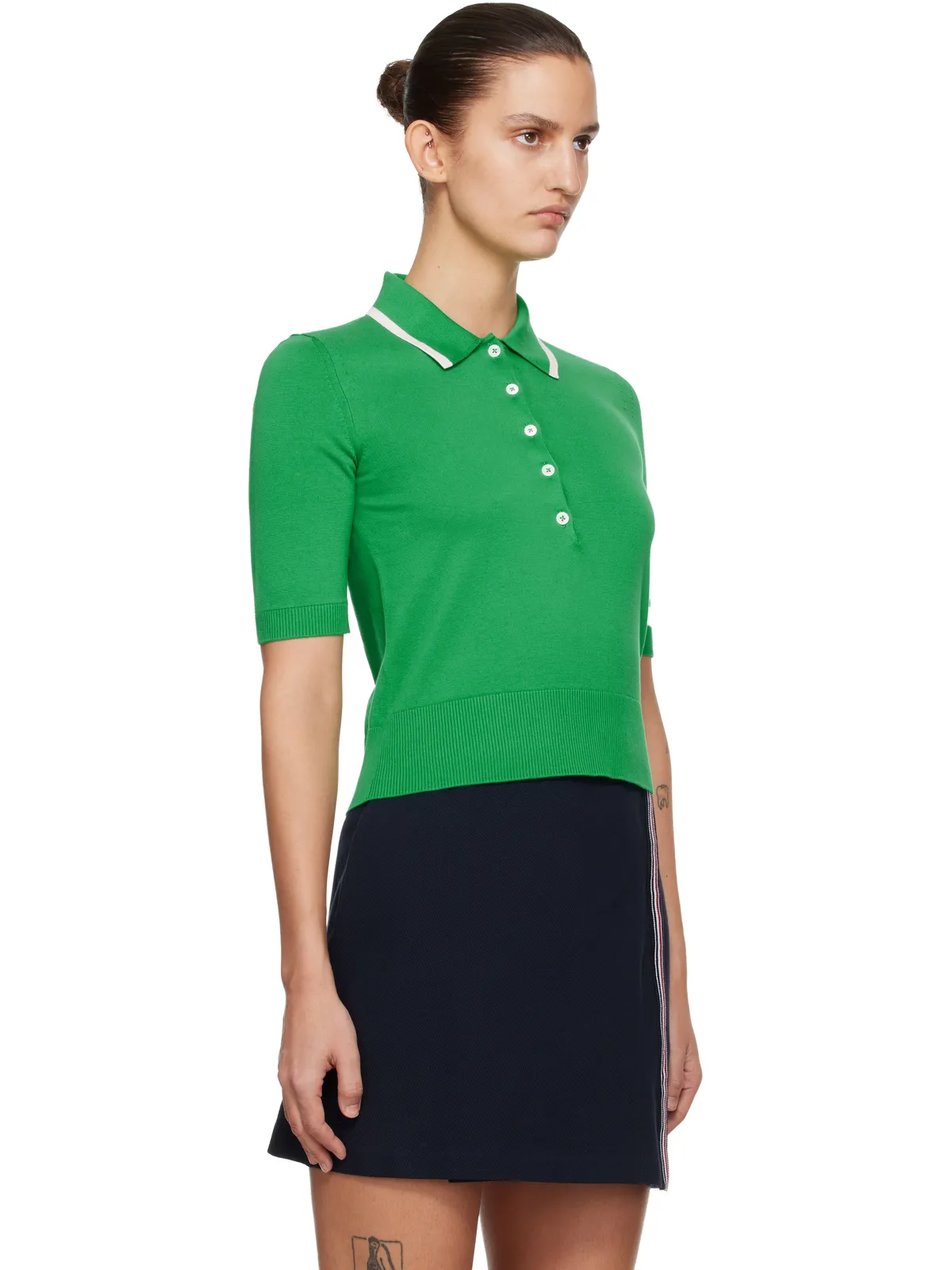 Thom Browne Hector Intarsia Cotton 4-Bar Stripe 半袖 ニットポロシャツ - 画像2