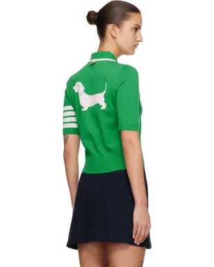 Thom Browne Hector Intarsia Cotton 4-Bar Stripe 半袖 ニットポロシャツ - サムネイル3