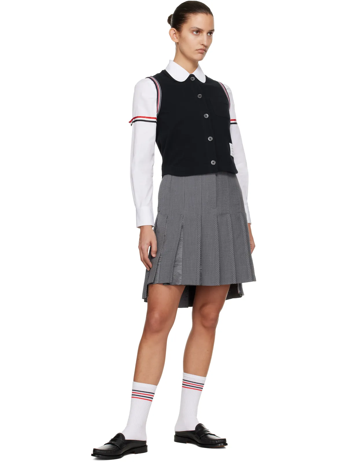 Thom Browne Pique RWB Trim ノースリーブシャツ - 画像5