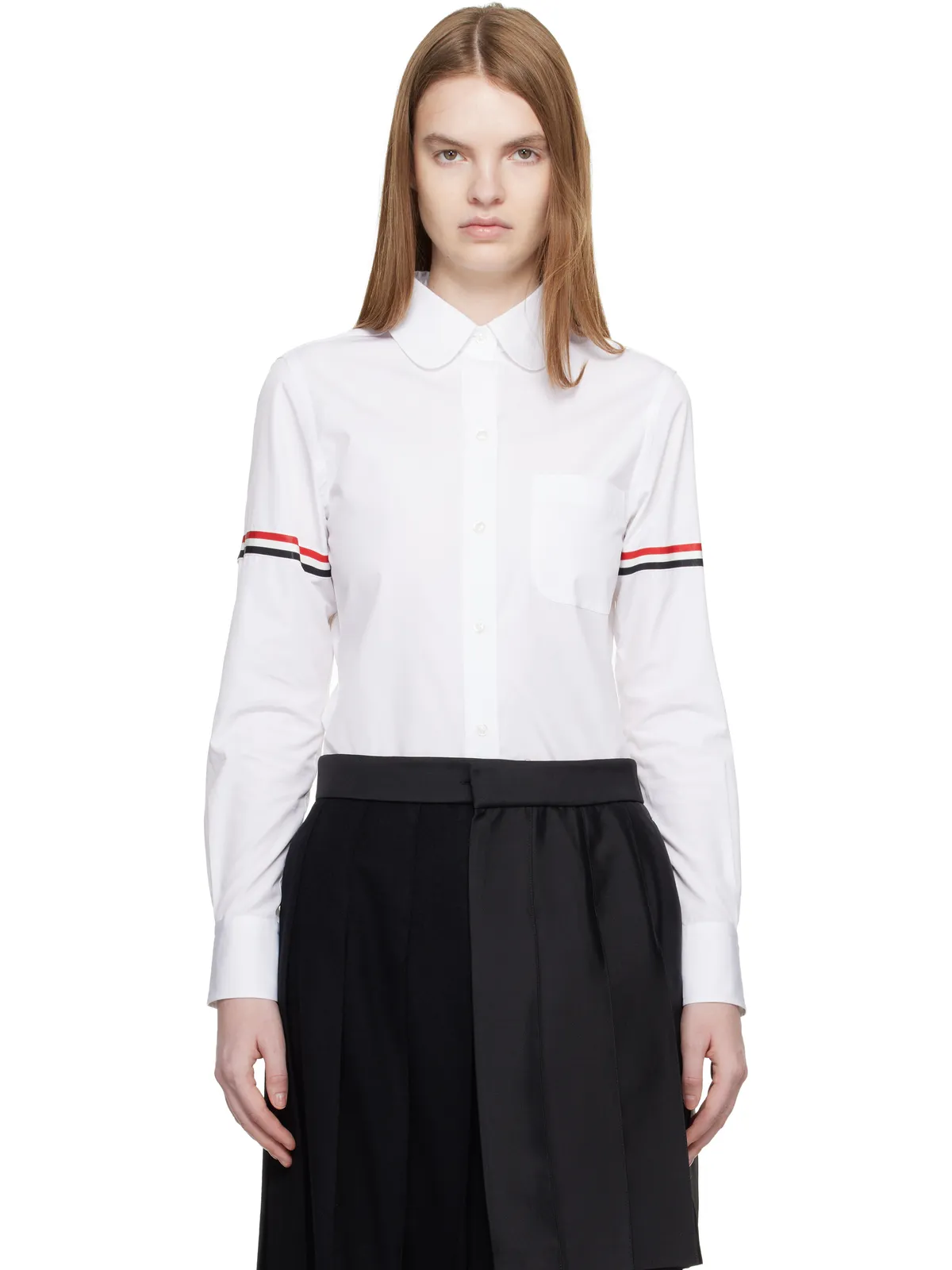 Thom Browne Poplin Armbands Classic ラウンドカラー シャツ - 画像1