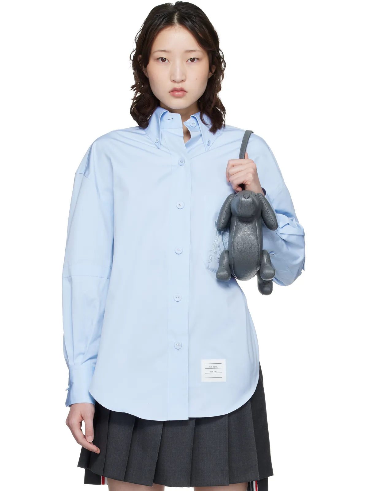 Thom Browne Solid Poplin Armand Supersized クレスト エンブロイダリー シャツ - 画像1