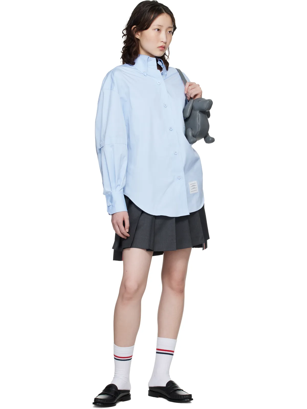 Thom Browne Solid Poplin Armand Supersized クレスト エンブロイダリー シャツ - 画像5