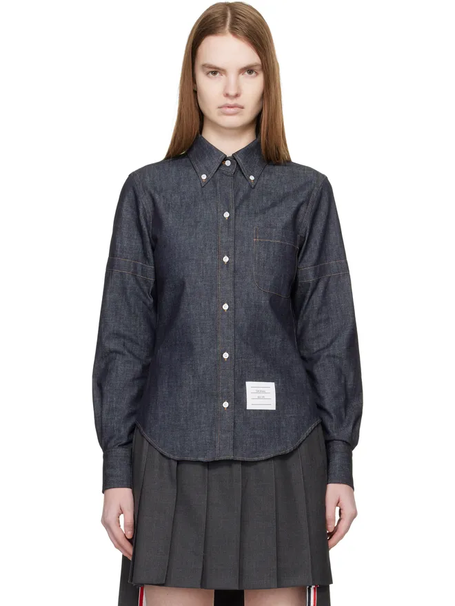 Thom Browne Thom Browne クラシック ポインテッドカラー デニムシャツの商品画像