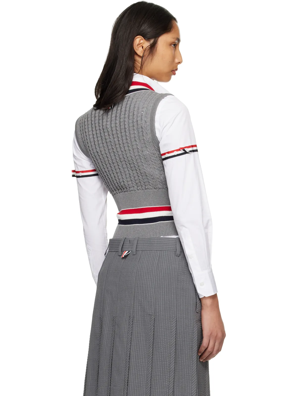 Thom Browne Cricket RWB Stripe Baby Ladder Cable シュランケン ベスト - 画像3