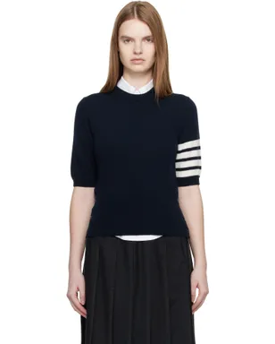 Thom Browne Jersey Intarsia Classic Fit 4-Bar Tシャツ - サムネイル1