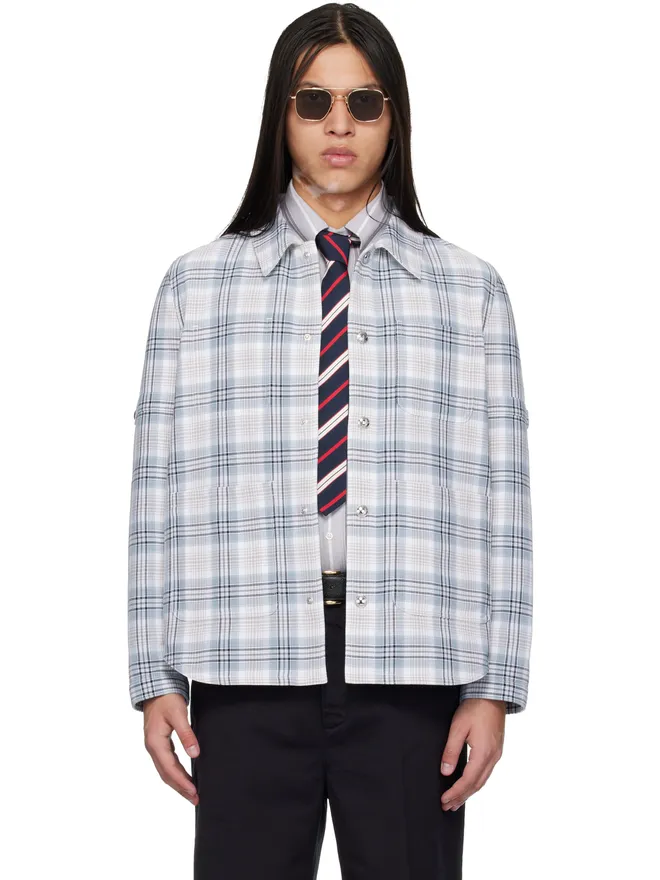 Thom Browne Thom Browne Windowpane Plaid アームバンド ユーティリティジャケットの商品画像