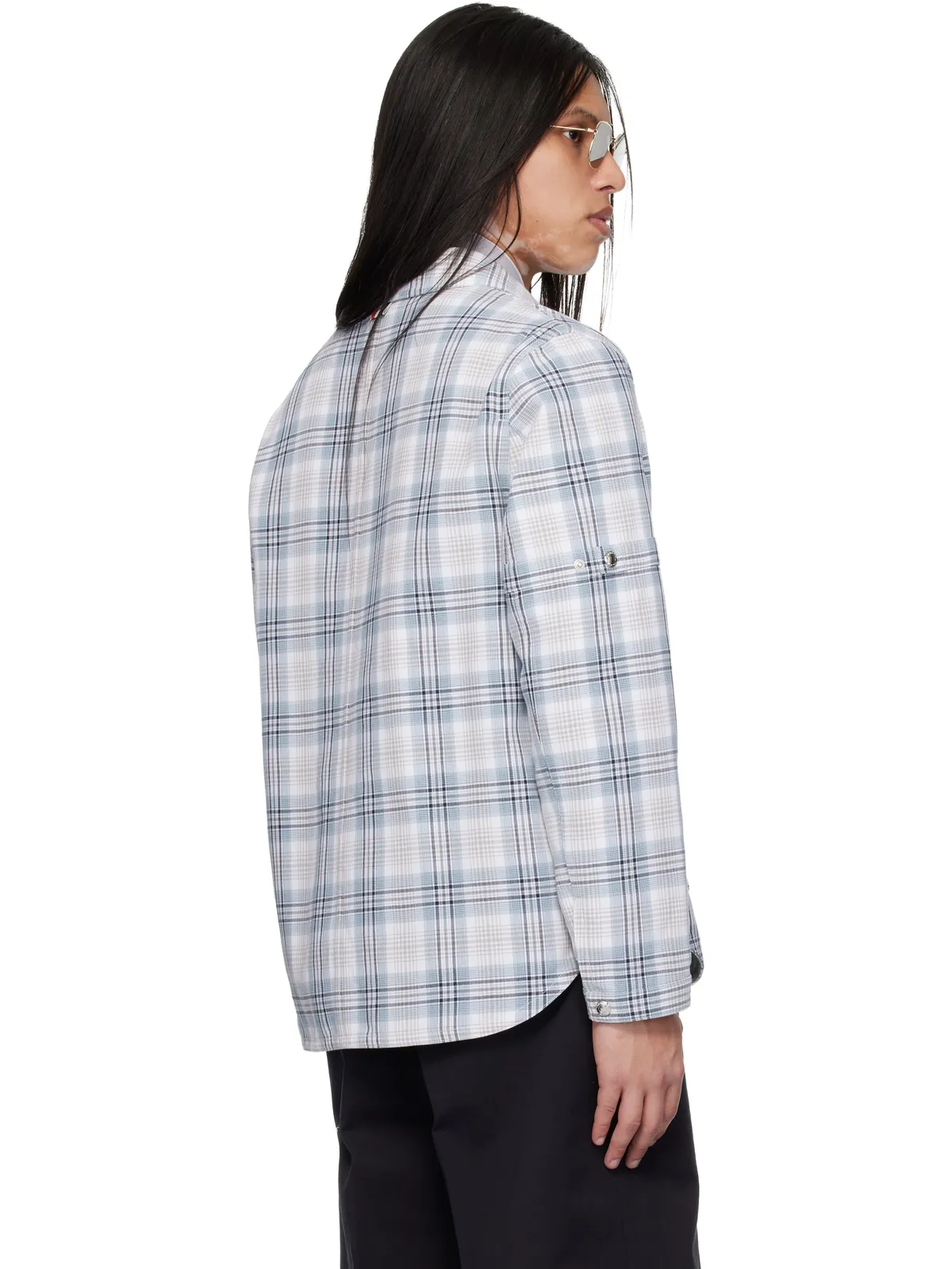 Thom Browne Windowpane Plaid アームバンド ユーティリティジャケット - 画像3