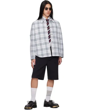 Thom Browne Windowpane Plaid アームバンド ユーティリティジャケット - サムネイル4