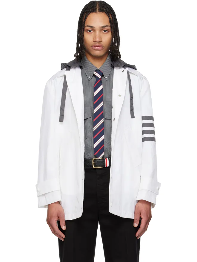 Thom Browne Thom Browne Unconstructed Relaxed 4-Bar デタッチャブル フード ジャケットの商品画像