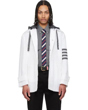Thom Browne Unconstructed Relaxed 4-Bar デタッチャブル フード ジャケット - サムネイル1