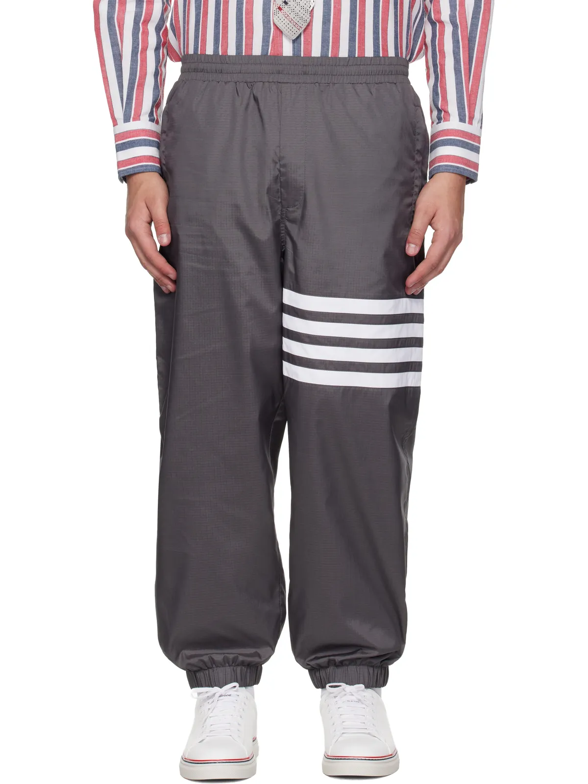 Thom Browne Shiny Ripstop 4-Bar トラックパンツ - 画像1