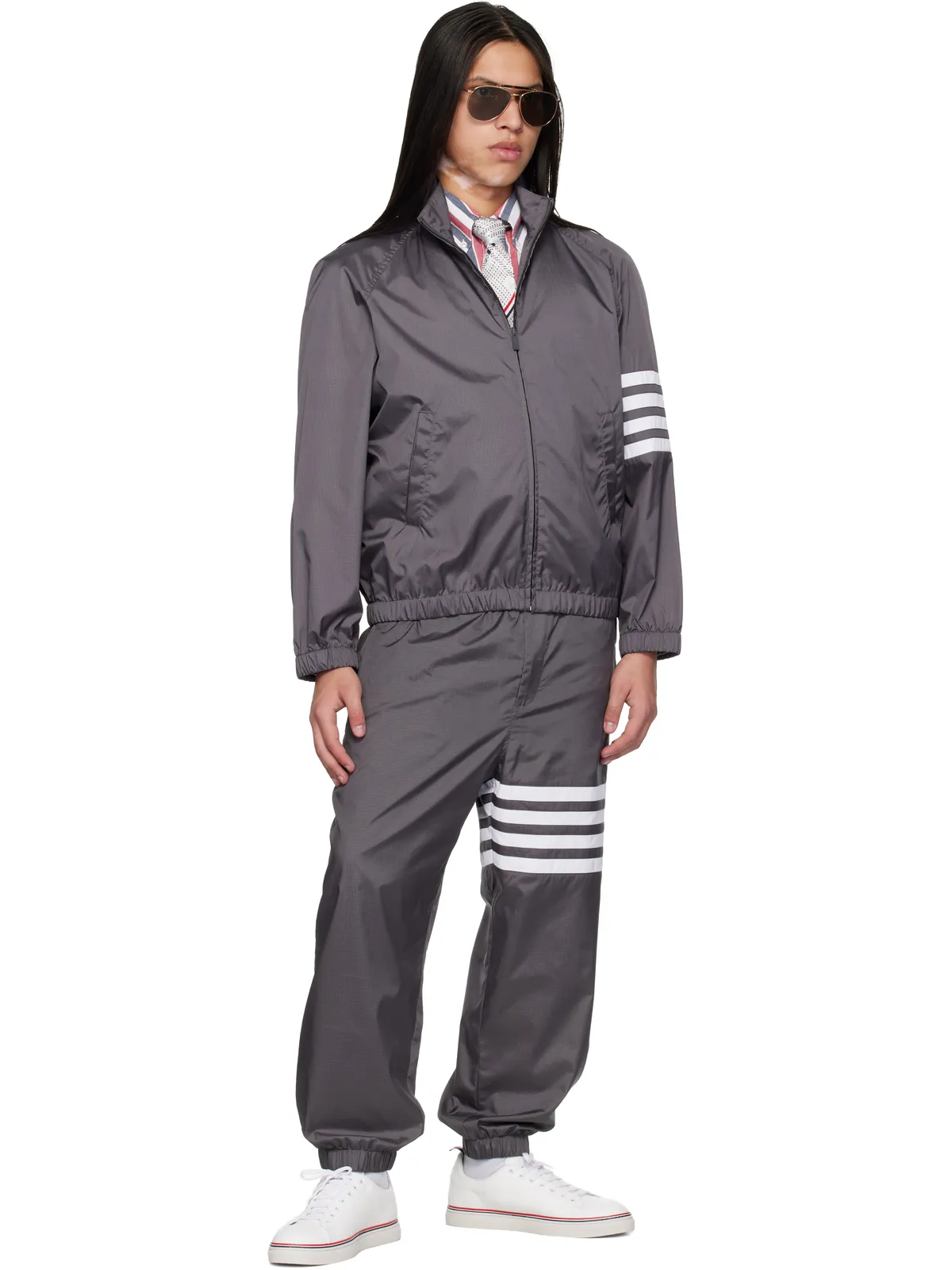 Thom Browne Shiny Ripstop 4-Bar トラックパンツ - 画像4