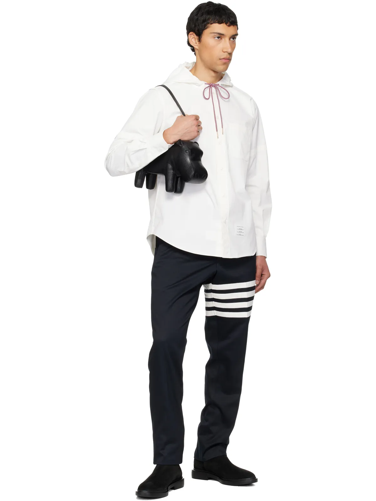Thom Browne 4-Bar Unconstructed コットンツイル チノパンツ - 画像4