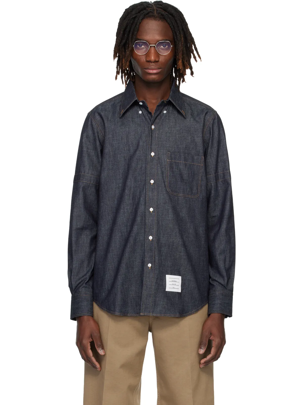 Thom Browne ストレートフィット デニムシャツ - 画像1