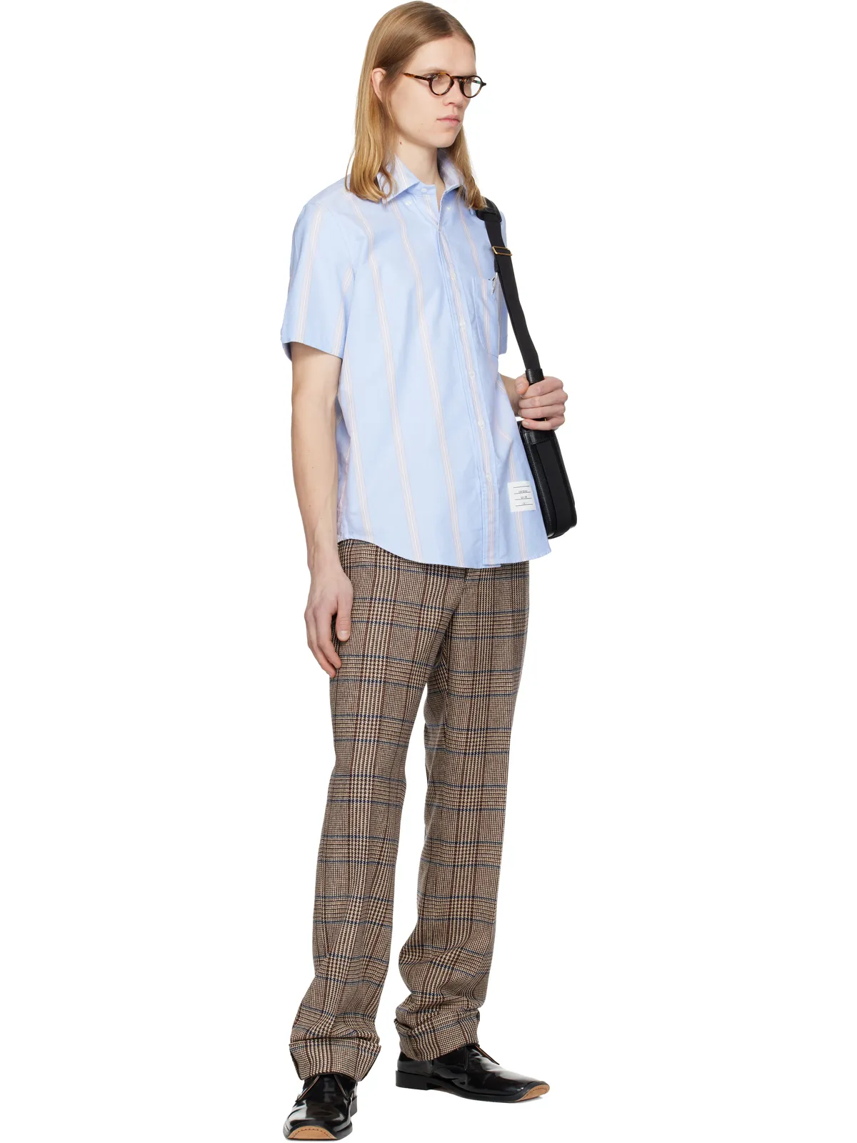 Thom Browne Straight Fit School Stripe 半袖シャツ - 画像4