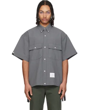 Thom Browne S/S Track Shirt Flap Pockets ウール シャツ - サムネイル1