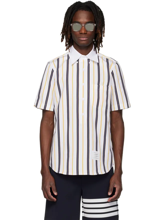 Thom Browne Thom Browne Repp ストライプ ポプリン 半袖シャツの商品画像
