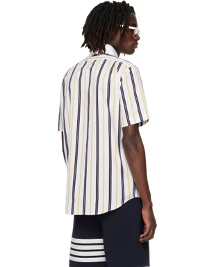 Thom Browne Repp ストライプ ポプリン 半袖シャツ - サムネイル3