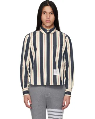 Thom Browne ストライプ シアサッカー ジッパー シャツ - サムネイル1