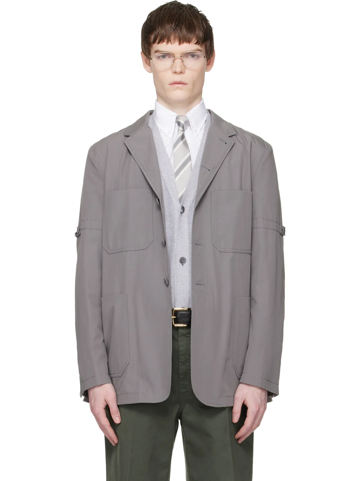 Thom Browne コットン スーチング アームバンド アンコンストラクテッド ジャケット - 画像1