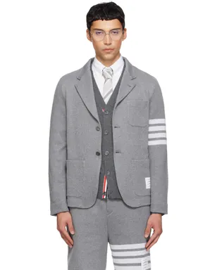 Thom Browne 4-Bar Sack ダブルフェイス ニット テーラードジャケット - サムネイル1