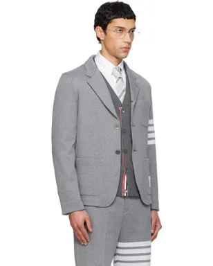 Thom Browne 4-Bar Sack ダブルフェイス ニット テーラードジャケット - サムネイル2