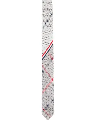 Thom Browne RWB プレイド チェック シルクニット ネクタイ - サムネイル1