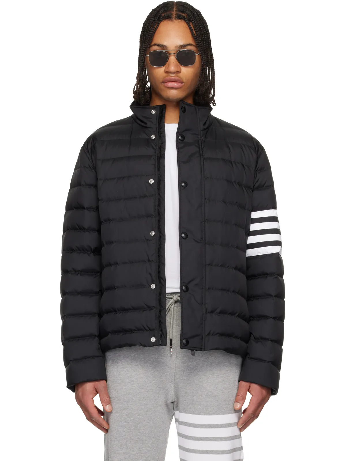 Thom Browne Shiny Ripstop 4-Bar ライト ダウンジャケット - 画像1