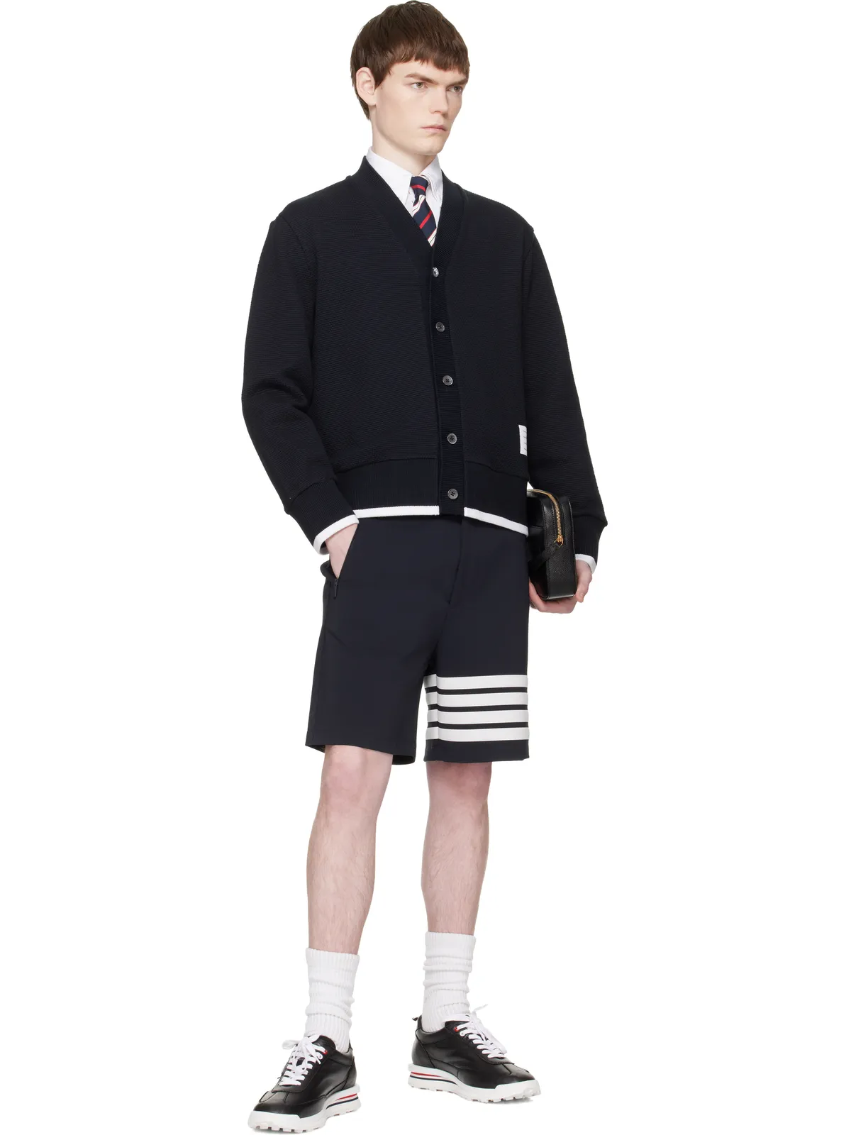 Thom Browne ペブルグレイン レザー ポーチ - 画像4