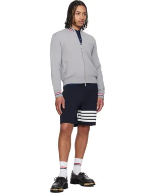 Thom Browne 'Browne 65' Intarsia Zip Up ボンバージャケット - サムネイル4