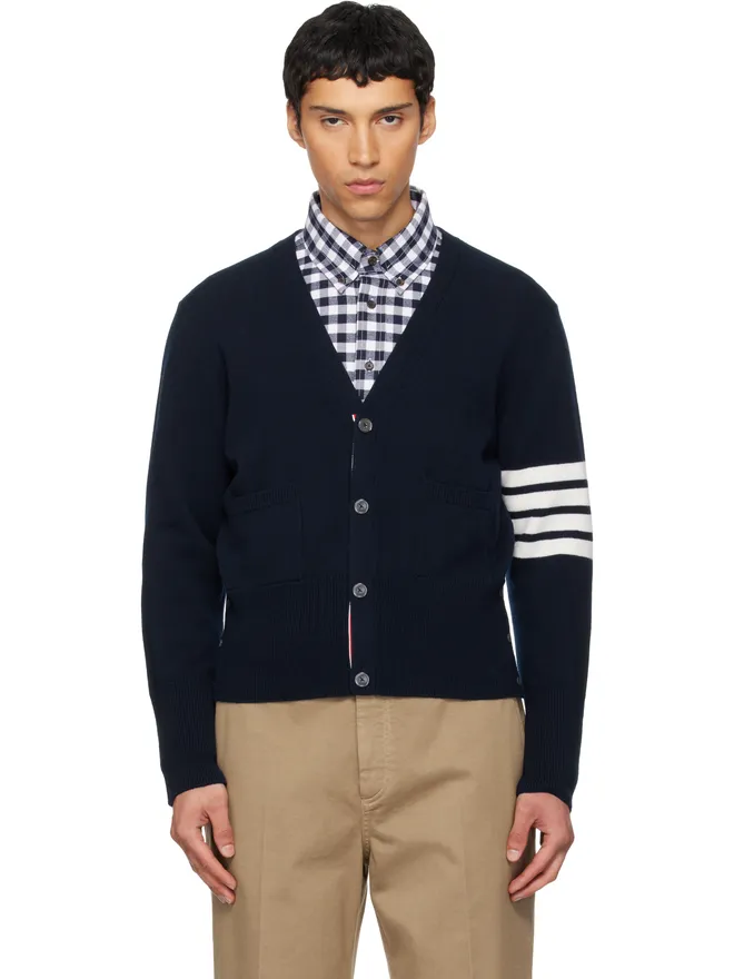 Thom Browne Thom Browne Horse 4-Bar インターシャ メリノウール カーディガンの商品画像