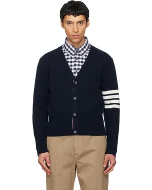 Thom Browne Horse 4-Bar インターシャ メリノウール カーディガン - サムネイル1