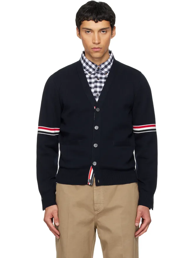 Thom Browne Thom Browne コットン ミラノリブ Vネックカーディガンの商品画像