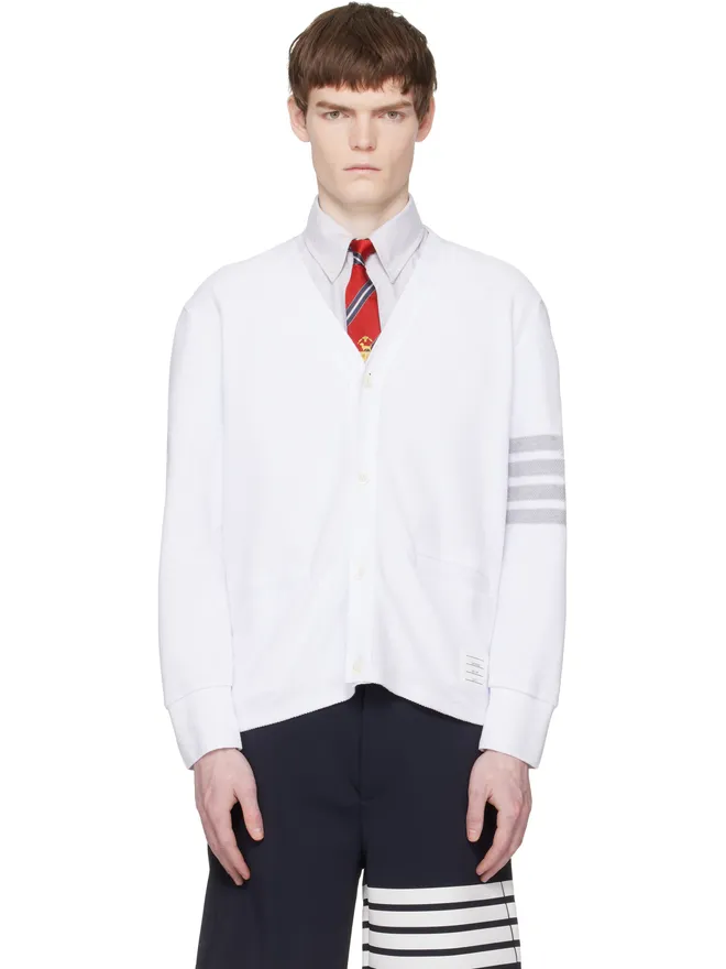 Thom Browne Thom Browne 4-Bar テクスチャード ピケ カーディガンの商品画像