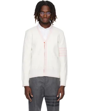 Thom Browne Cotton 4-Bar Milano Classic Vネックカーディガン - サムネイル1