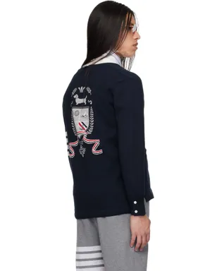 Thom Browne Crest Intarsia Jacquard 4-Bar Rugby Fit カーディガン - サムネイル3
