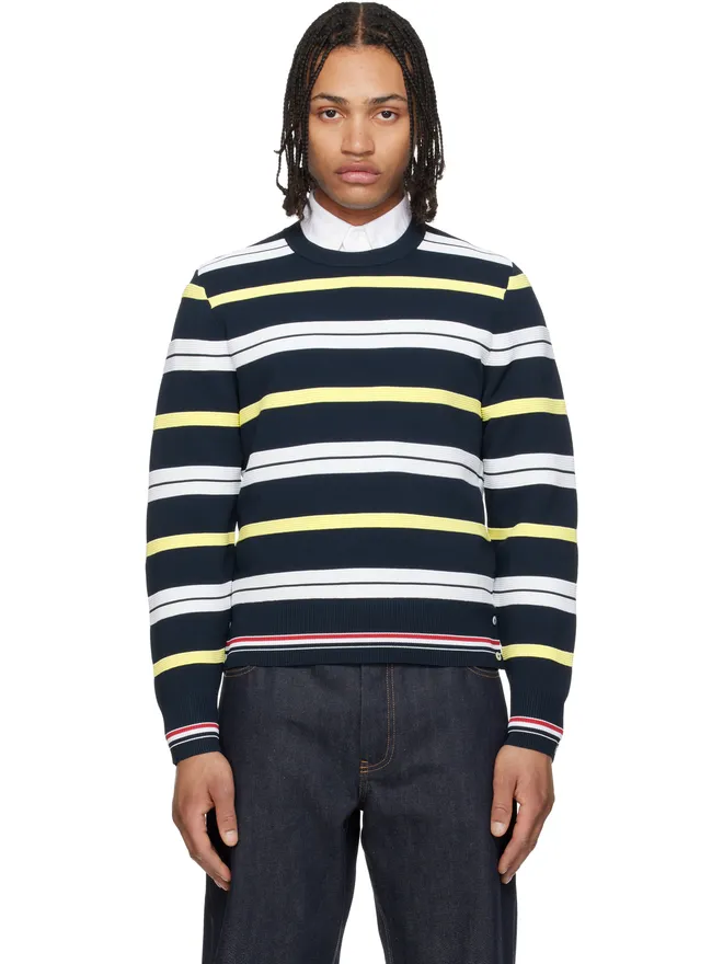 Thom Browne Thom Browne Variegated Rep Stripe Ottoman Stitch クルーネックセーターの商品画像