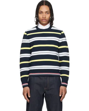 Thom Browne Variegated Rep Stripe Ottoman Stitch クルーネックセーター - サムネイル1