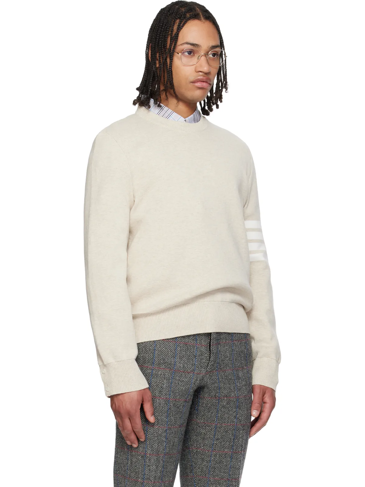 Thom Browne 4-Bar コットンクレープ ミラノリブ セーター - 画像2
