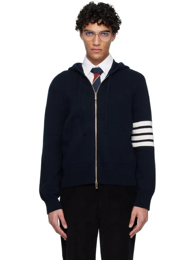 Thom Browne Thom Browne Intarsia 4-Bar ジップフーディの商品画像