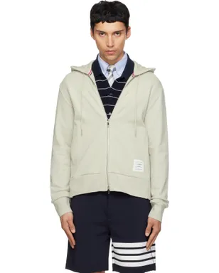 Thom Browne 4-Bar ループバックジャージ ジップアップフーディ - サムネイル1