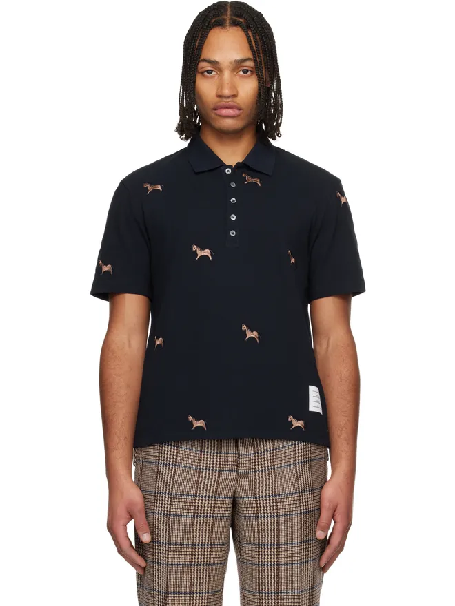 Thom Browne Thom Browne Horse Half Drop Embroidery 半袖ポロシャツの商品画像
