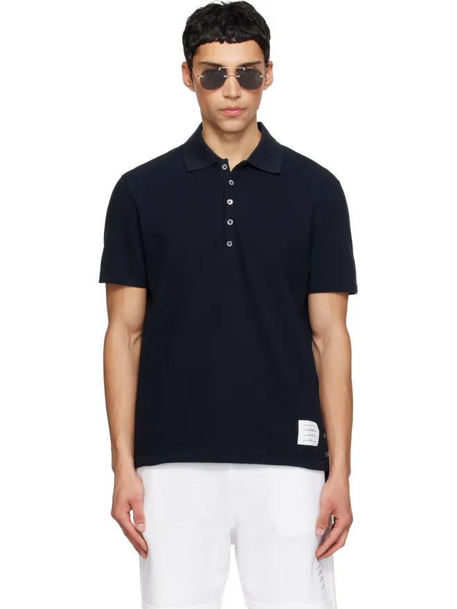Thom Browne Thom Browne クラシック ピケ ストライプ リラックス ポロシャツの商品画像