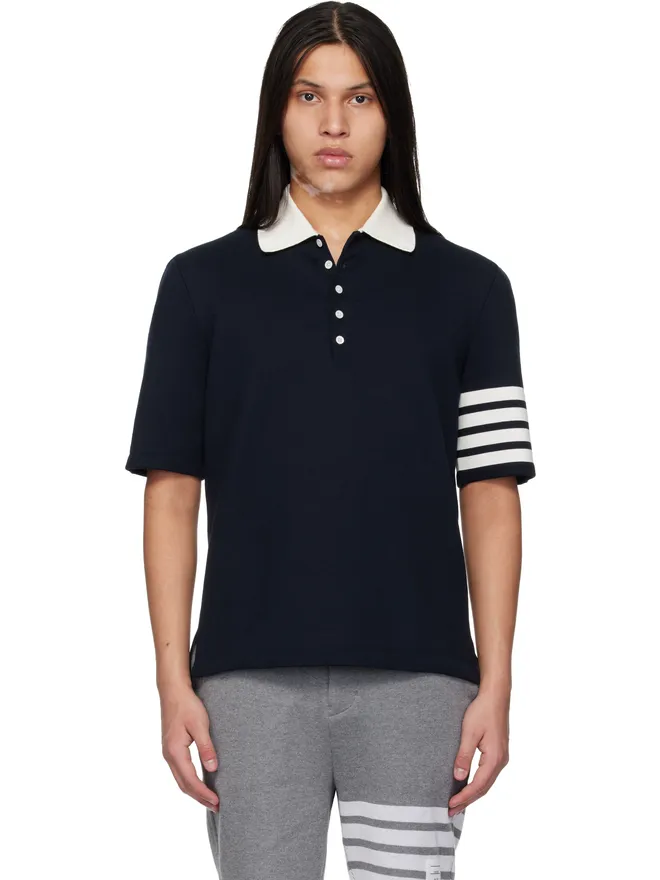 Thom Browne Thom Browne Crest Intarsia Jacquard 4-Bar Rugby Fit ポロシャツの商品画像