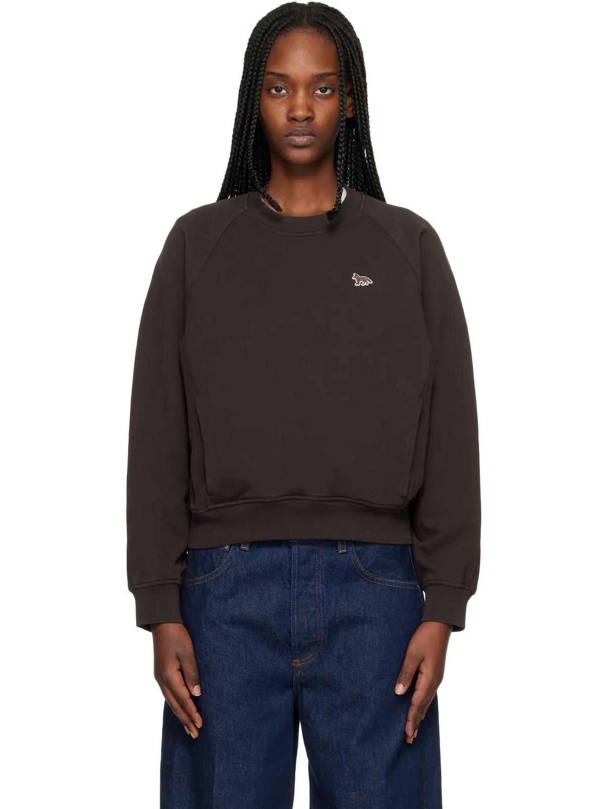 Maison Kitsuné ベビーフォックス オープン ポケット スウェットシャツ - 画像1